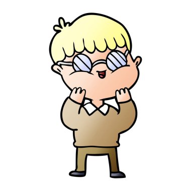 çizgi film çocuk gözlük takıyor