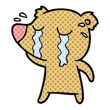 vektör çizim ayı ağlıyor çizgi film