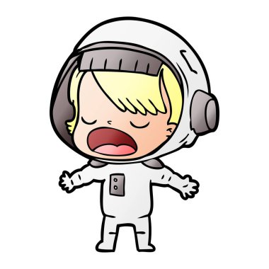  astronot konuşuyor karikatür vektör çizim
