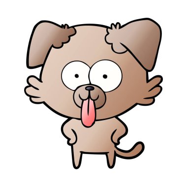 yapışkanlık dışarı dil ile karikatür köpek