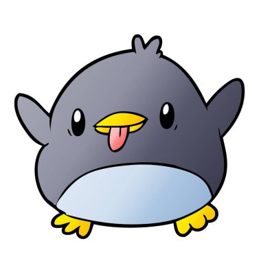 Tatlı penguen çizgi filminin vektör çizimi