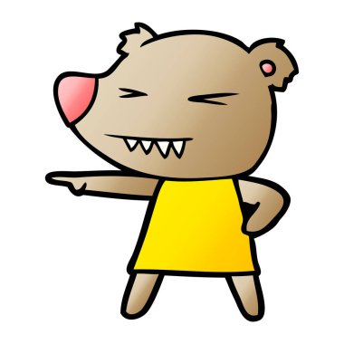 ayı karikatür işaret vektör çizim