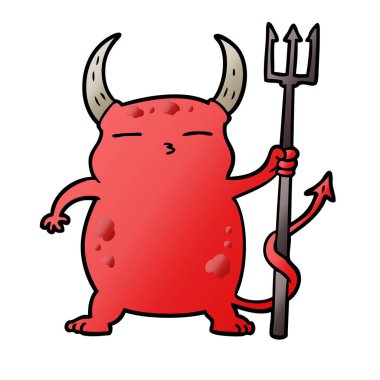 vektör çizimi çizgi film küçük şeytan