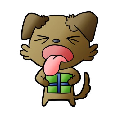 köpek Noel hediyesi ile çizgi film