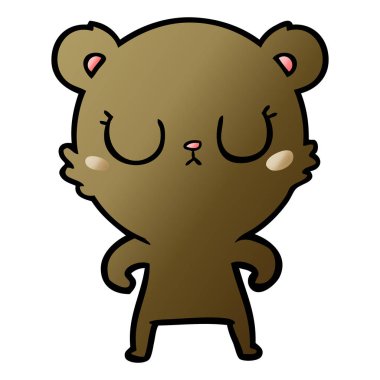 huzurlu karikatür ayı vektör çizim