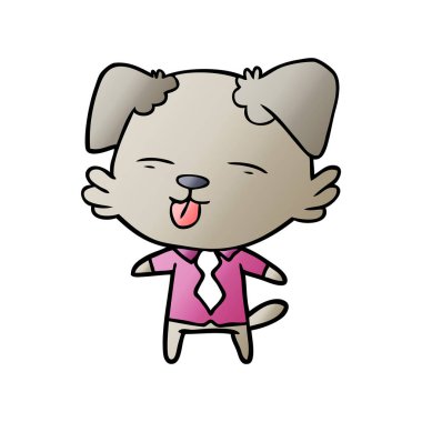 gömlek ve kravat karikatür köpek