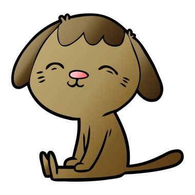 vektör çizim mutlu karikatür köpek
