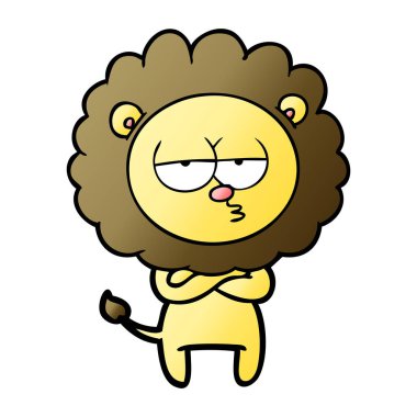 vektör çizim karikatür Yorgun aslan