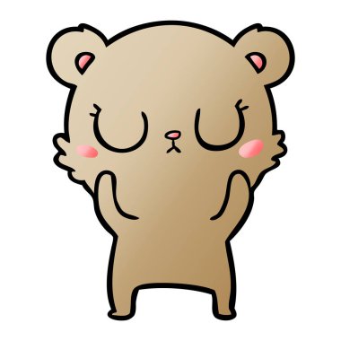 huzurlu karikatür ayı vektör çizim