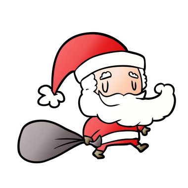 Noel Baba hediye çuval taşıma çizgi film