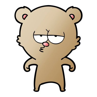 vektör çizim sıkılmış ayı çizgi film