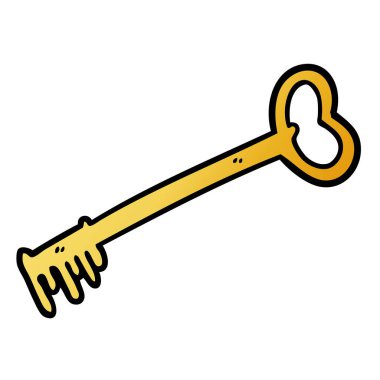 çizgi film süslü eski anahtar