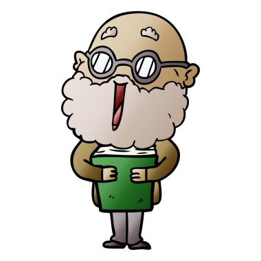 çizgi film neşeli adam sakal ve kitap