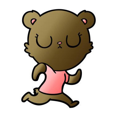 çalışan huzurlu karikatür ayı