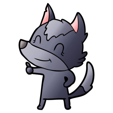 vektör çizim dostu karikatür kurt