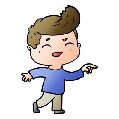 vektör çizim karikatür man gülüyor