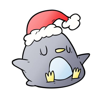 Tatlı penguen çizgi filminin vektör çizimi