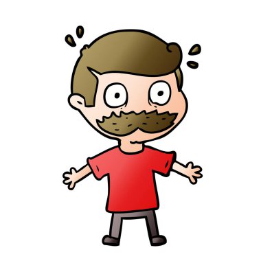 çizgi film adam şok bıyıklı