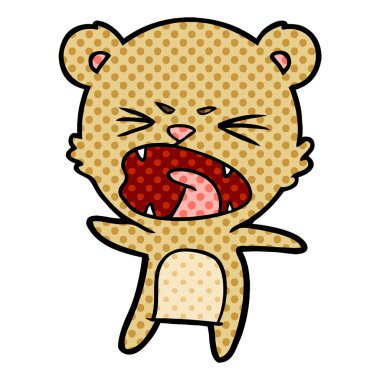 kızgın çizgi film ayı vektör çizim