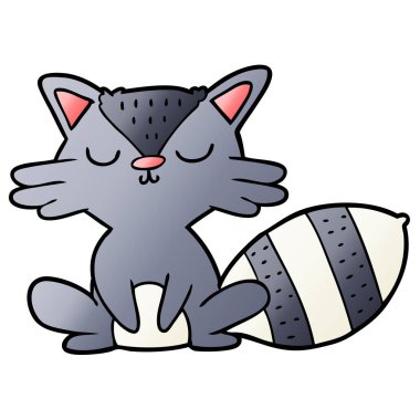 sevimli çizgi Rakun vektör çizim