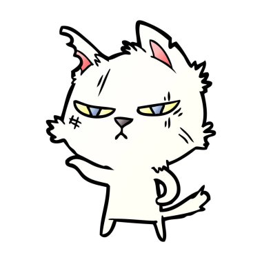 vektör çizim zor karikatür kedi