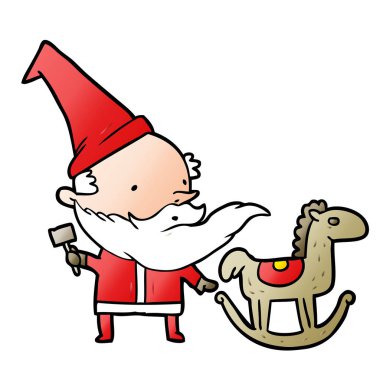 Noel Baba (ya da elf) sallanan at yapım çizgi film