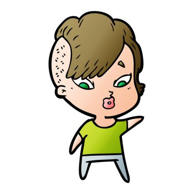 vektör çizim karikatür sürpriz kız