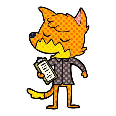 vektör çizim dostu karikatür Fox