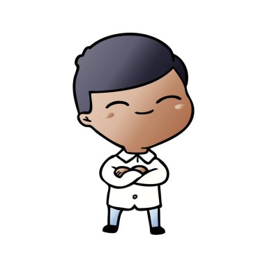 vektör çizim karikatür kız gülümseyerek