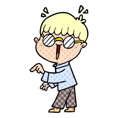 çizgi film çocuk gözlük takıyor