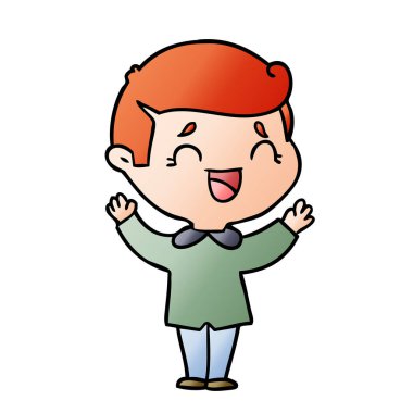 adam gülüyor karikatür vektör çizim