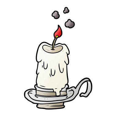 çizgi film eski ürkütücü mum şamdan