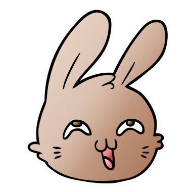 karikatür mutlu tavşan yüzü