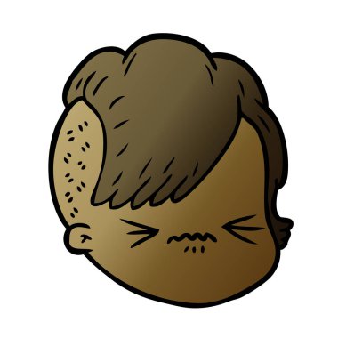 vektör çizim karikatür kadın yüzü