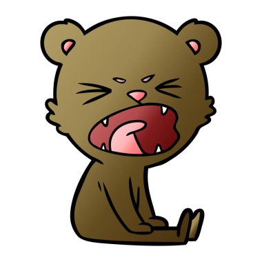 kızgın çizgi film ayı vektör çizim