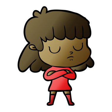 vektör çizim karikatür kayıtsız kadın