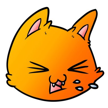 vektör çizim karikatür kedi yüz