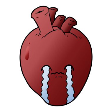 Karikatür kalp çiziminin vektör çizimi