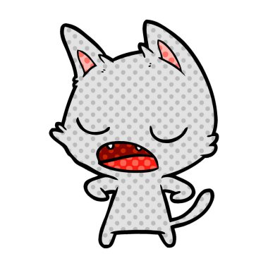  kedi karikatür konuşma vektör çizim