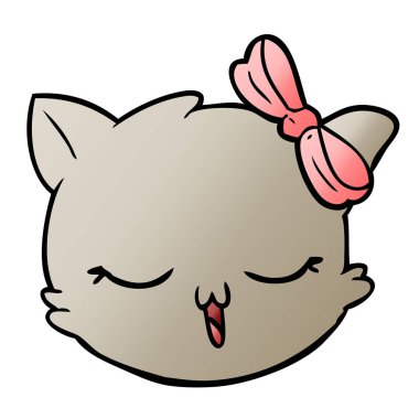 vektör çizim karikatür kedi yüz