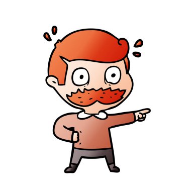 çizgi film adam şok bıyıklı