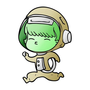 çizgi film meraklı çalışan astronot