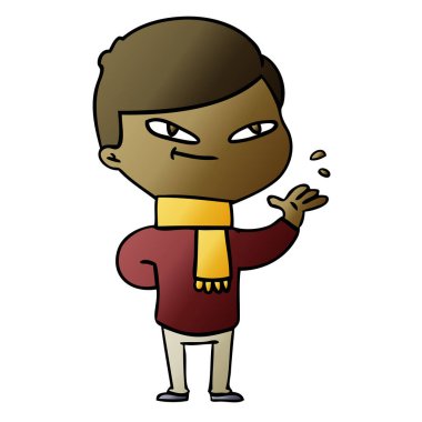 Çizgi film çocuğunun vektör çizimi