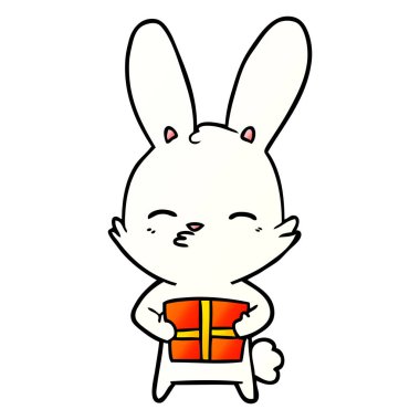 meraklı bunny çizgi ile hediye