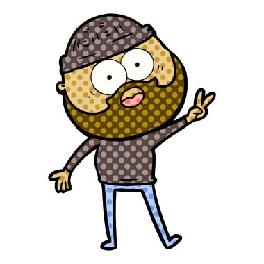 vektör çizim karikatür sakallı adam