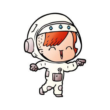 mutlu karikatür alan kız