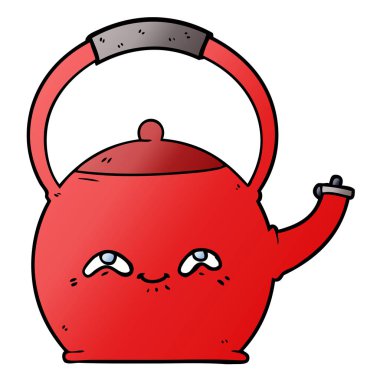 Çizgi film çaydanlığının vektör çizimi