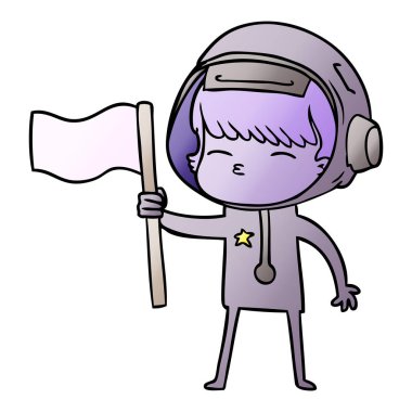 vektör çizim karikatür meraklı astronot