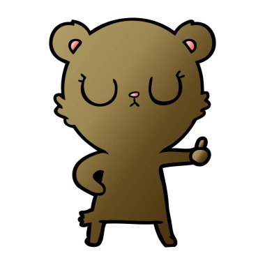 huzurlu karikatür ayı vektör çizim