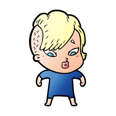 vektör çizim karikatür sürpriz kız